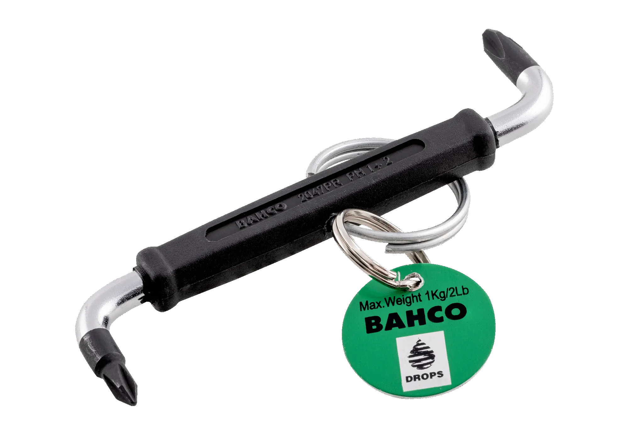 BAHCO HAAKSE SCHROEVENDRAAIER | MET VEILIGHEIDSRING | VOOR PHILLIPSSCHROEVEN | PH1 | PH2 X 100 MM – TAH2047PR12