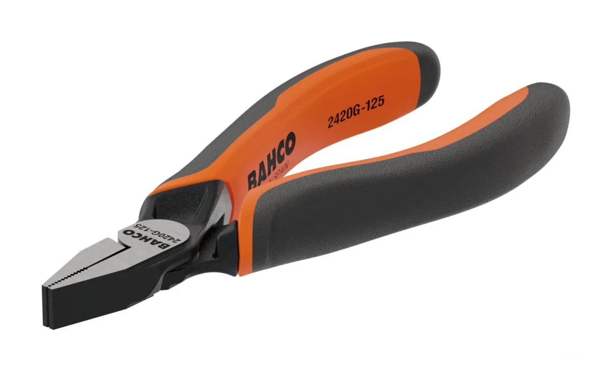 BAHCO PLATBEKTANG ERGO™ | KORT | TWEECOMPONENTENGREPEN | GEFOSFATEERD | 125 MM – INDUSTRIEVERPAKKING – 2420G125IP
