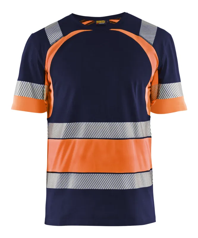 BLAKLADER BLåKLäDER TSHIRT HIGHVIS 34211030 MARINEBLAUW/ORANJE