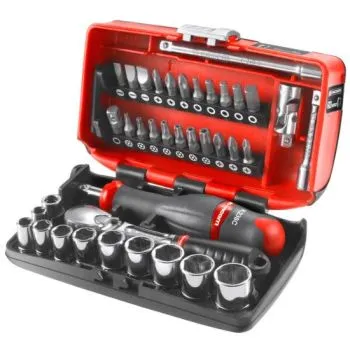 FACOM RL.NANO1 COMPACTE 1/4’’ DOPPENSET 6KANT MET RATEL MET STOFDICHTE KOP