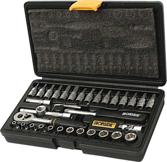 IRONSIDE DOPPENSET CHROOM EN MAT 1/4" 36DELIG