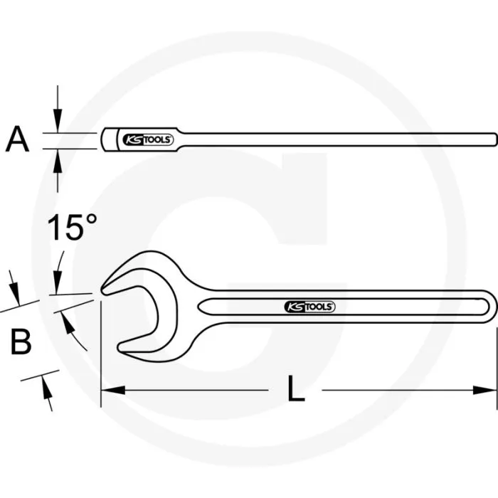 KS TOOLS BRONZE EINMAULSCHLüSSEL 77 MM  VONKVRIJ, 15° BEKHOEK, CORROSIEBESTENDIG