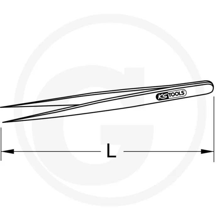 KS TOOLS EDELSTAHL PINZETTE, 150MM  LANGE FEINE SPITZEN, ROESTVRIJ EN ZUURBESTENDIG