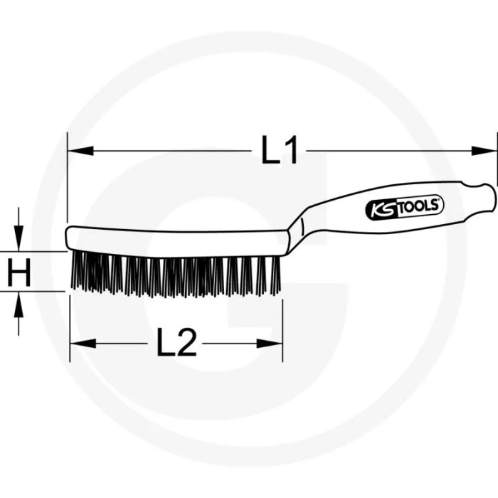 KS TOOLS HANDDRAADBORSTEL, HARD STAALDRAAD 3REIHIG 58X31X285MM MESSINGDRAAD 3 RIJEN
