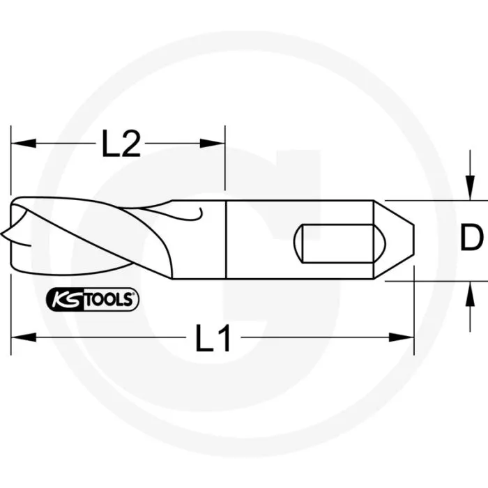 KS TOOLS HSSE TIN PUNTLAS FREES, 6,5 MM  TIN COATING, RECHTSSCHNEIDEND