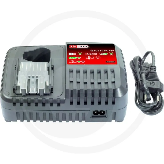 KS TOOLS UNIVERSELE SNELLADER 10,8V  18V LITHIUMION, 1 UUR OPLAADTIJD