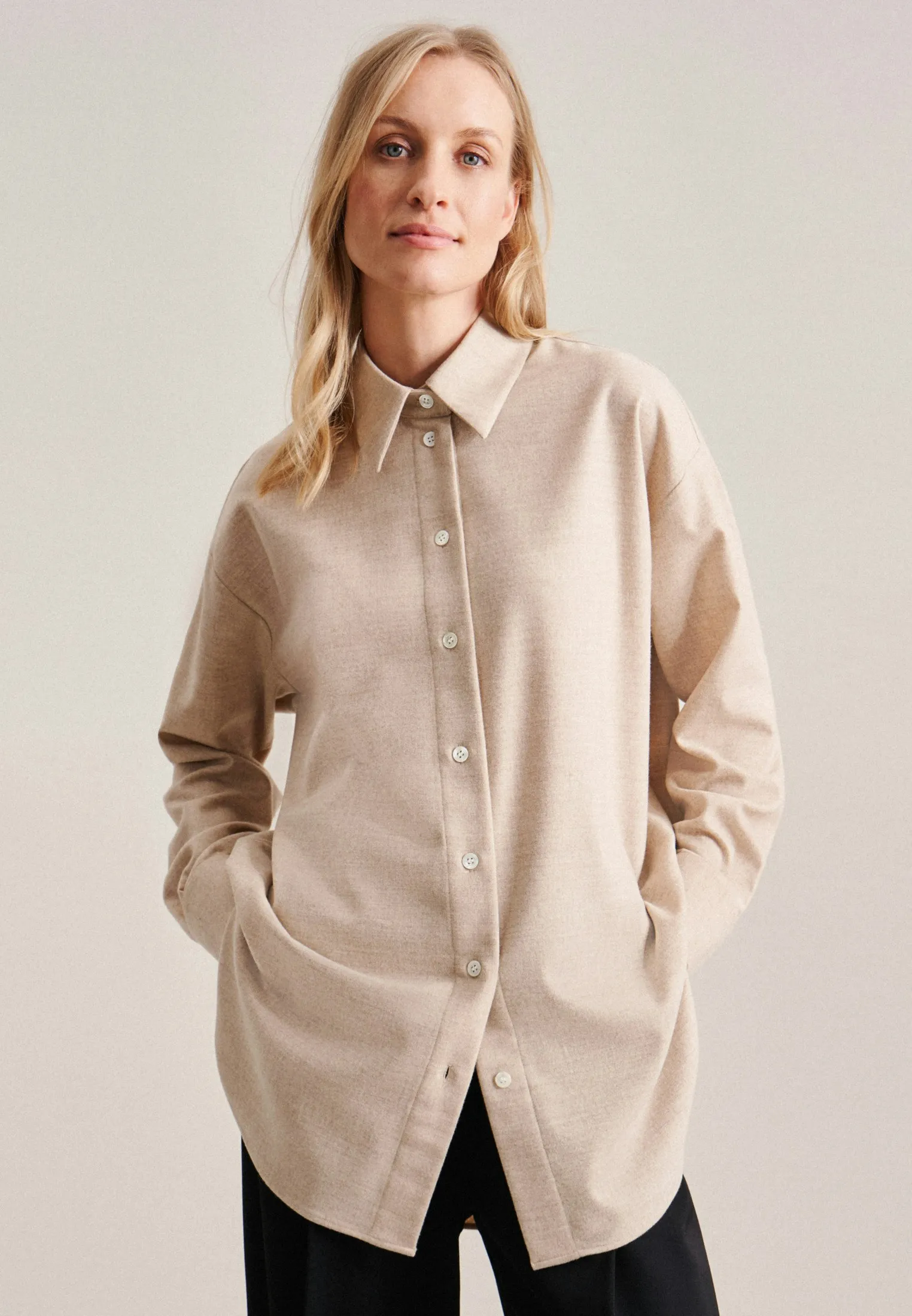 lange Arm Flanell Longblouse