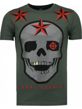 Local Fanatic Rough player skull rhinestone t-shirt