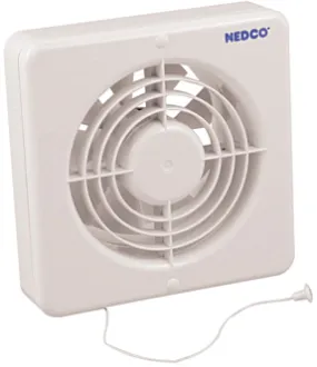 Nedco badkamer-/keukenventilator CR 150 TP met trekkoord+timer