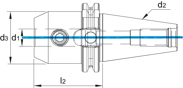Phantom weldonhouder‚ SK50, Ø 6 x 160 mm